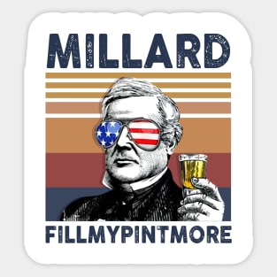 Millard Fillmypintmore US Drinking 4th Of July Vintage Shirt Independence Day American T-Shirt Sticker